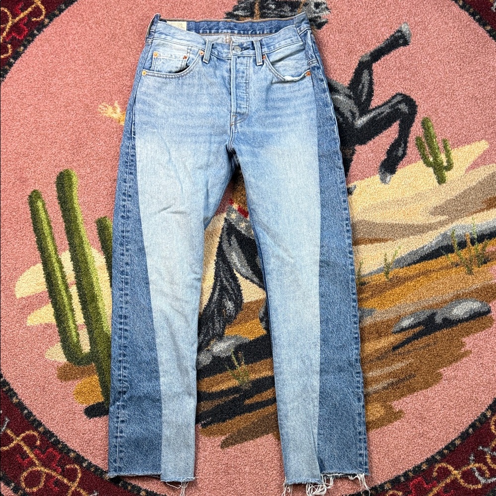 Levi's Two-Tone Light & Dark Blue Straight Leg Jeans